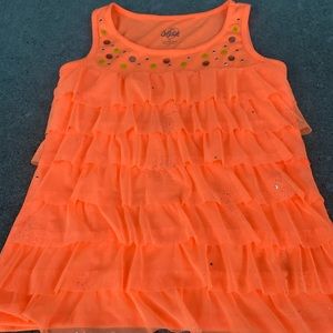 Justice Ruffle and Glitter Tank Size 12 LIKE NEW!